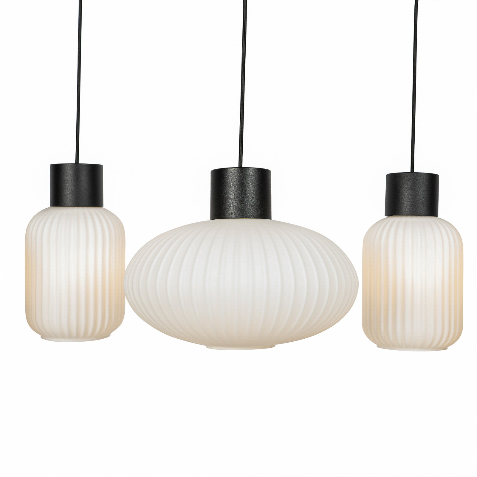Lucande Lomeris hanging light, 5-bulb, white