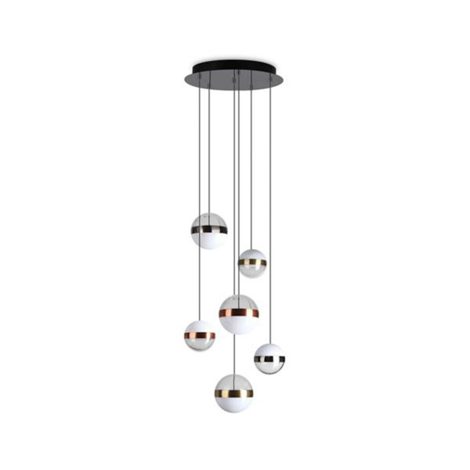 Ideal Lux LED piekaramais apgaismojums Galaxy, 6 gaismas, akrils, metāls