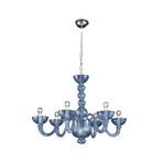 KOLARZ Murano Erizzo chandelier, blue, Murano glass, 6-bulb.