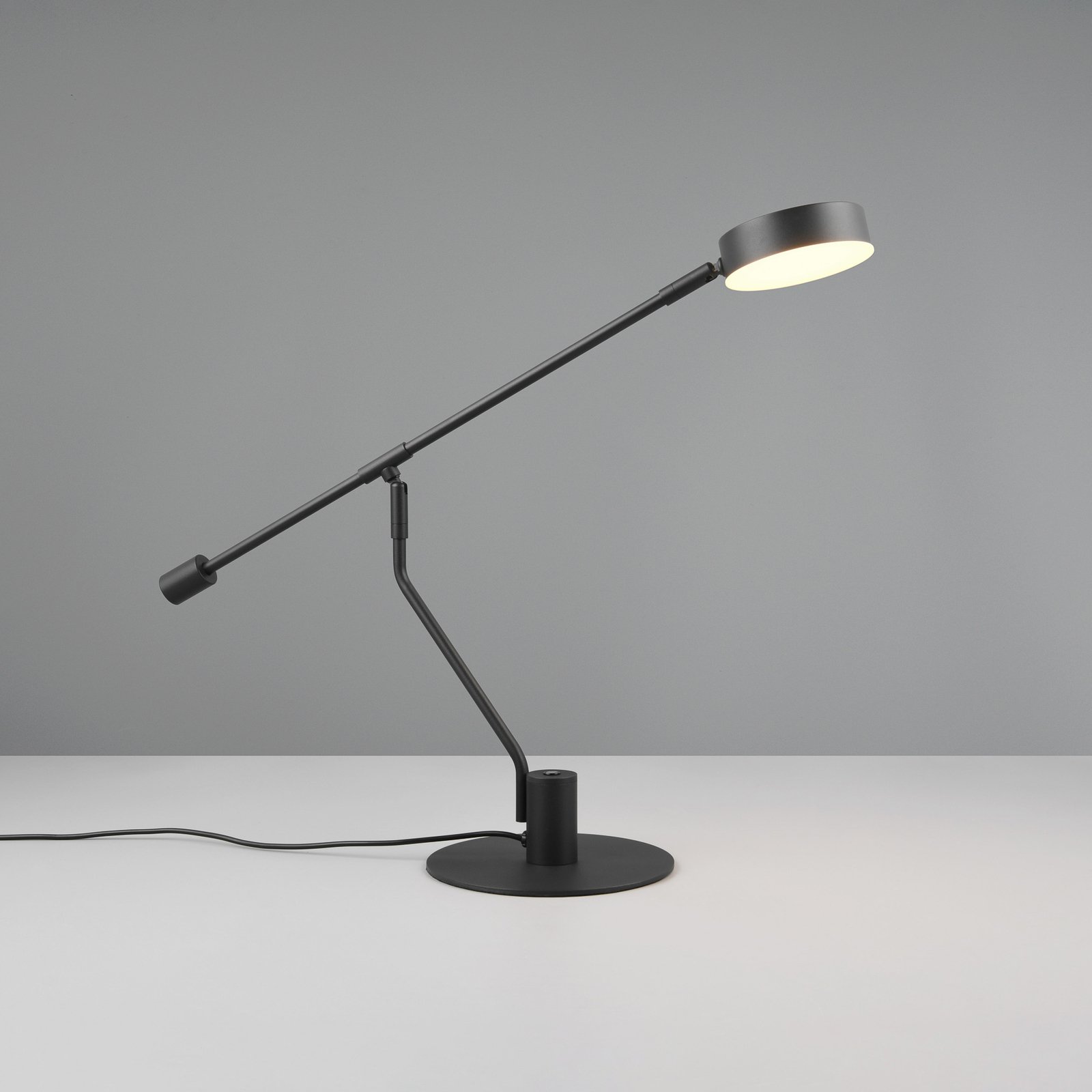 Lampe de bureau LED Manduro, noir, métal, variateur d'intensité variable