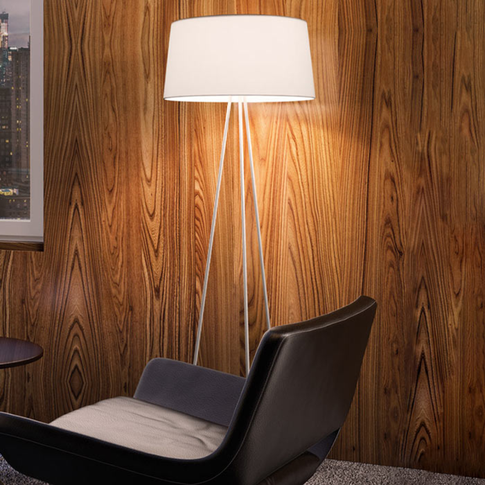 Kundalini - Tripod floor lamp cream, for Bedroom, metal, fabric, aluminium, E27, 80 W, energy efficiency: A++, H: 175 cm