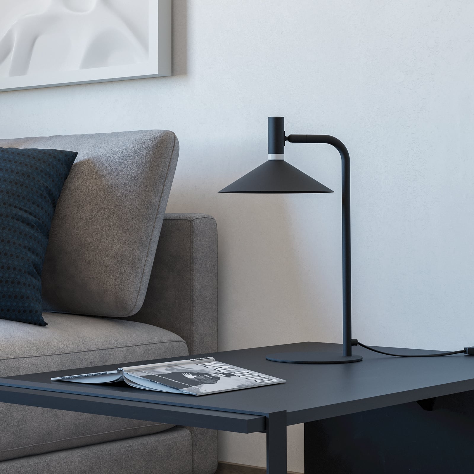 LED tafellamp Conomavilla-Z zwart hoogte 45 cm CCT RGB