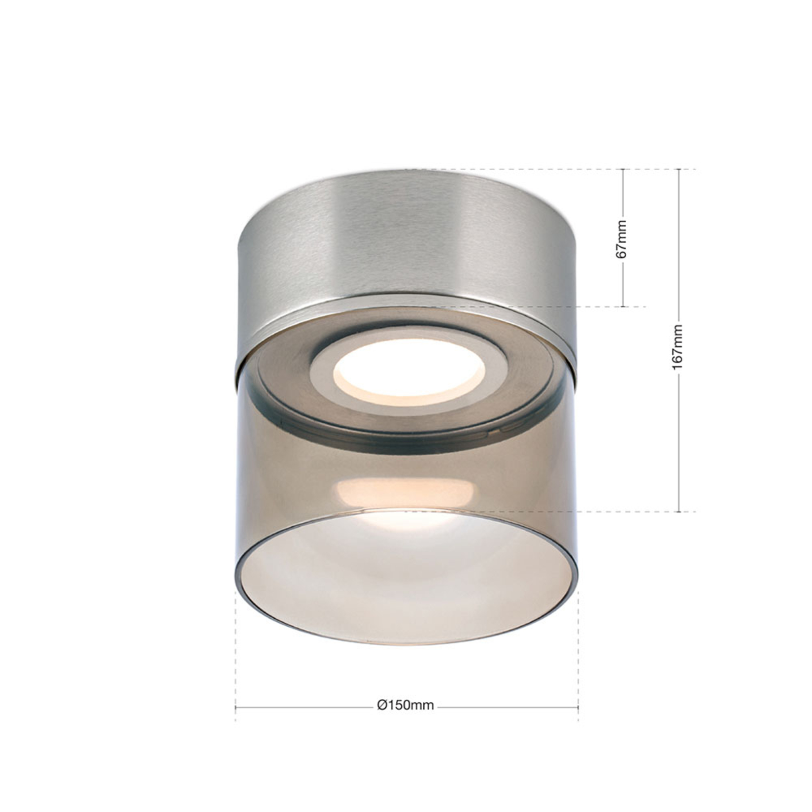 LED ceiling light Francis nickel matt