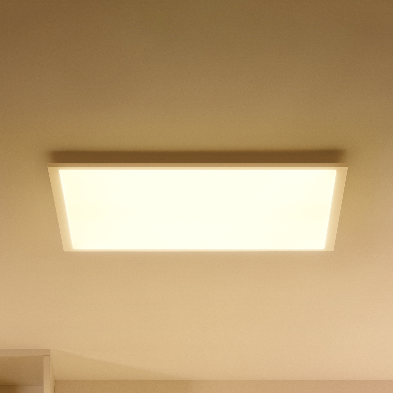 Moderne LED Weiß Deckenleuchte 3000K-Warmes Licht Rechteck