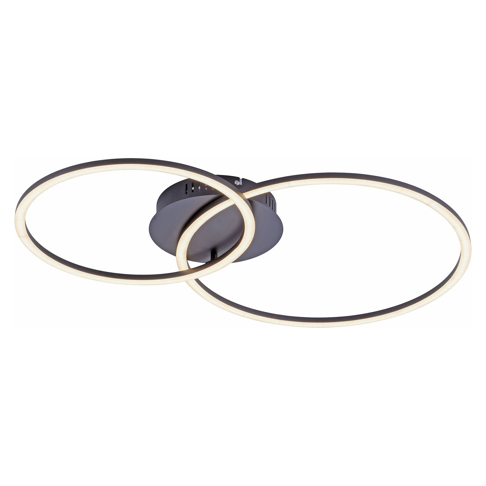 Ivanka LED ceiling light, two rings, dimmable