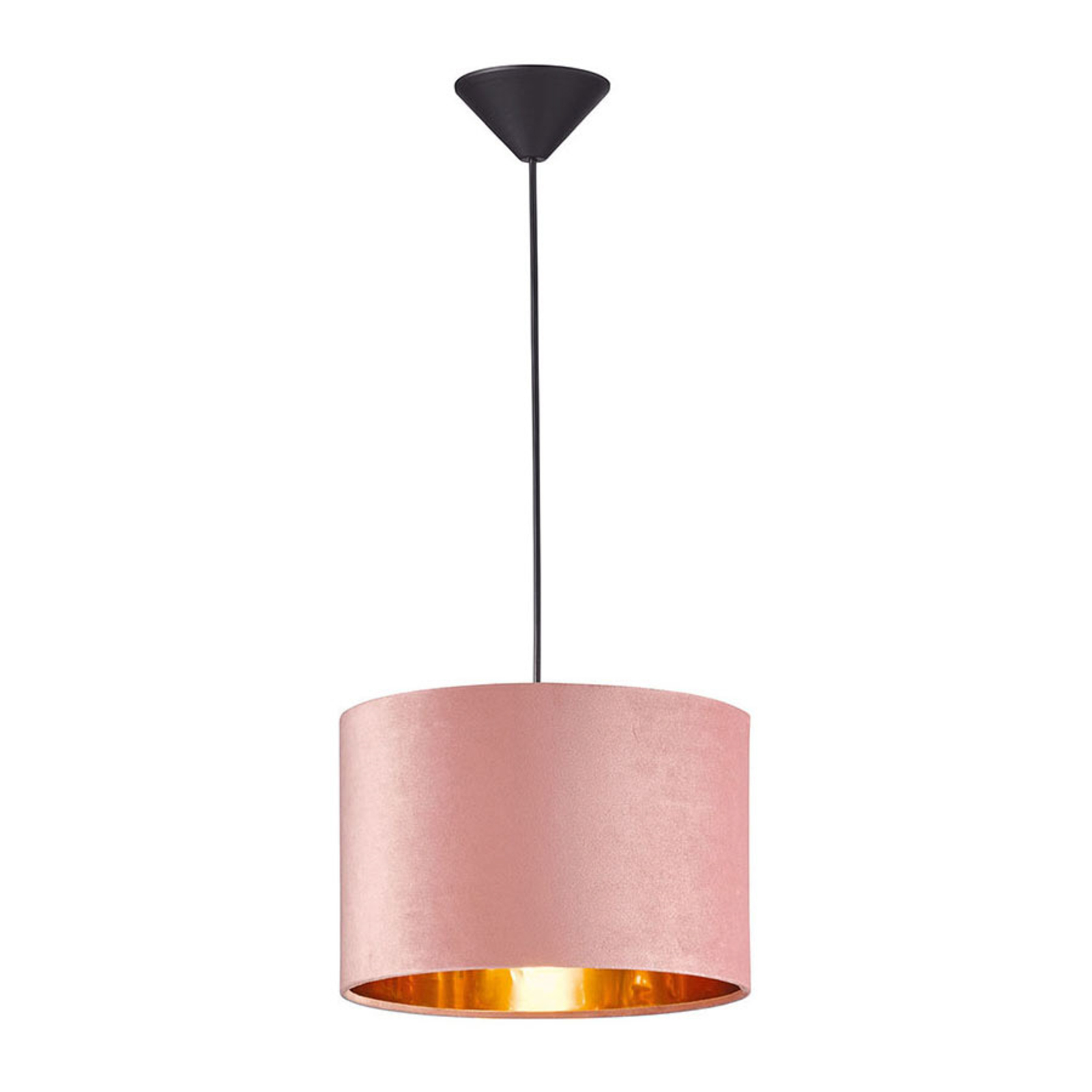 Hanglamp Aura met fluwelen kap, Ø 30 cm, roze