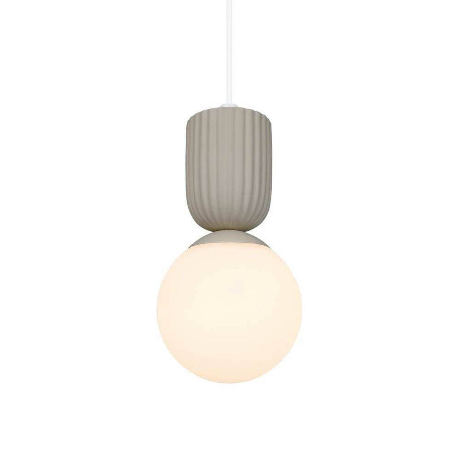 Hängeleuchte Sadie, beigefarben, Ø 15 cm, Glas/Keramik günstig online kaufen