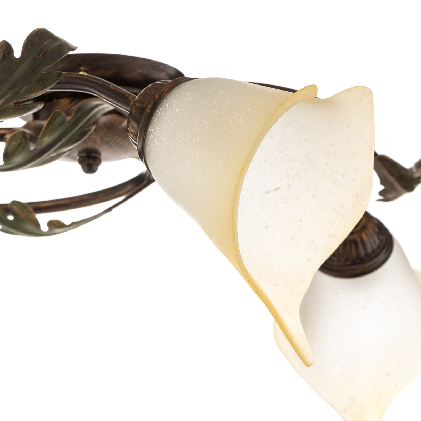 Taklampe Quercia 3-lys krem/bronse/grønt