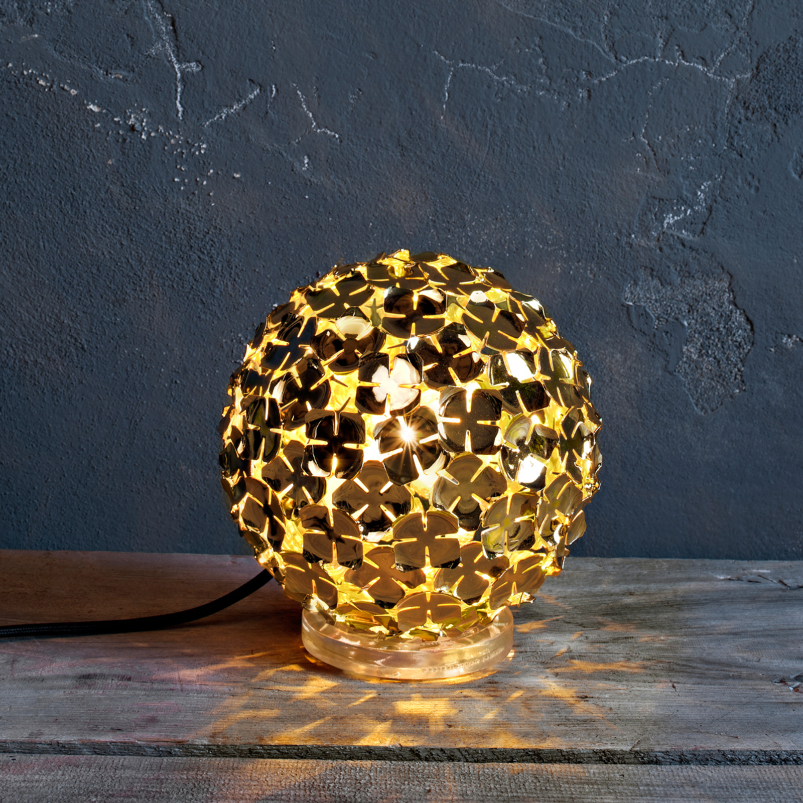 Terzani Ortenzia - lampa stołowa w kolorze złotym