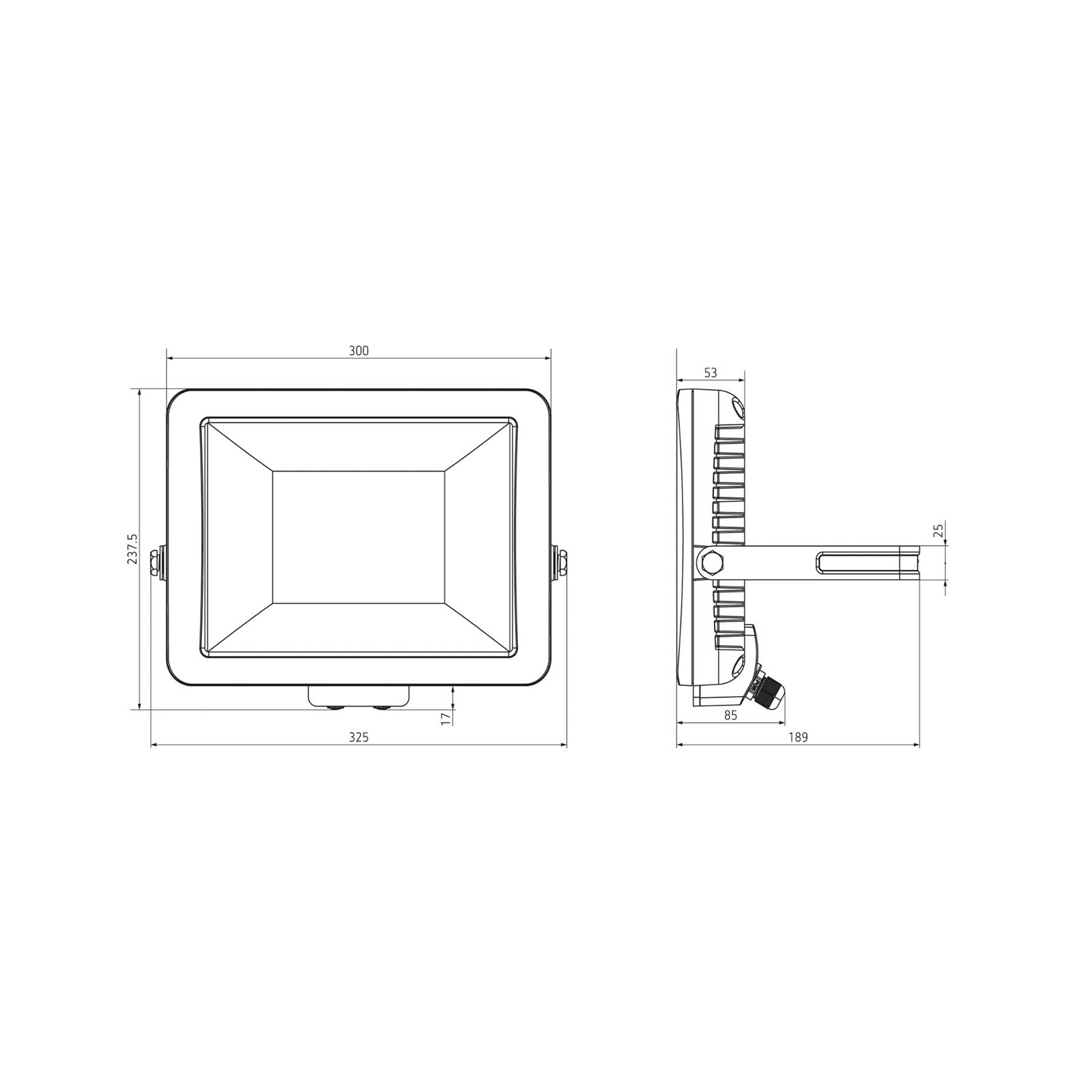 Reflektor zewnętrzny LED Theben theLeda B100L W, biały, 3000K, 100 W