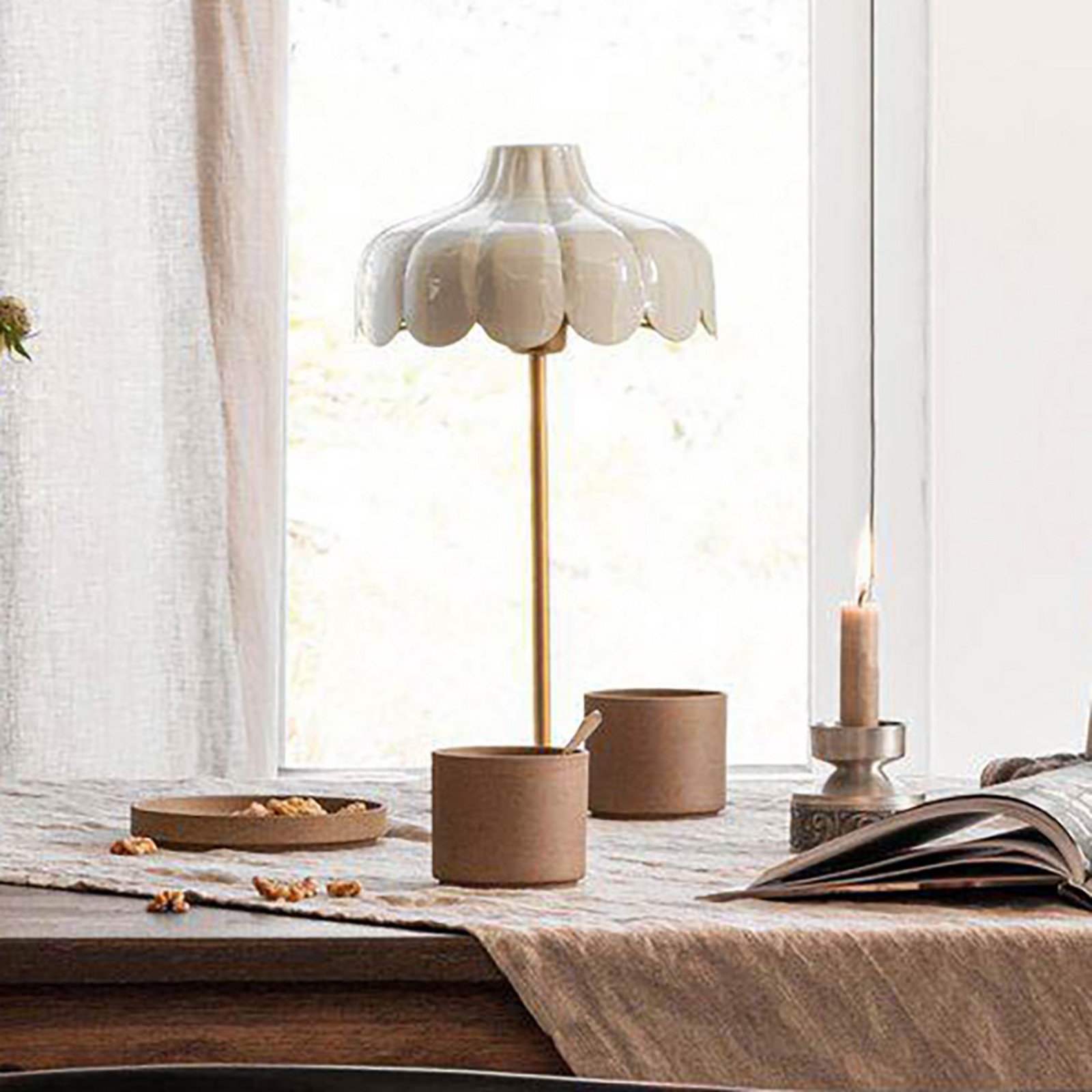 PR Home Wells lampă de masă bej/auriu