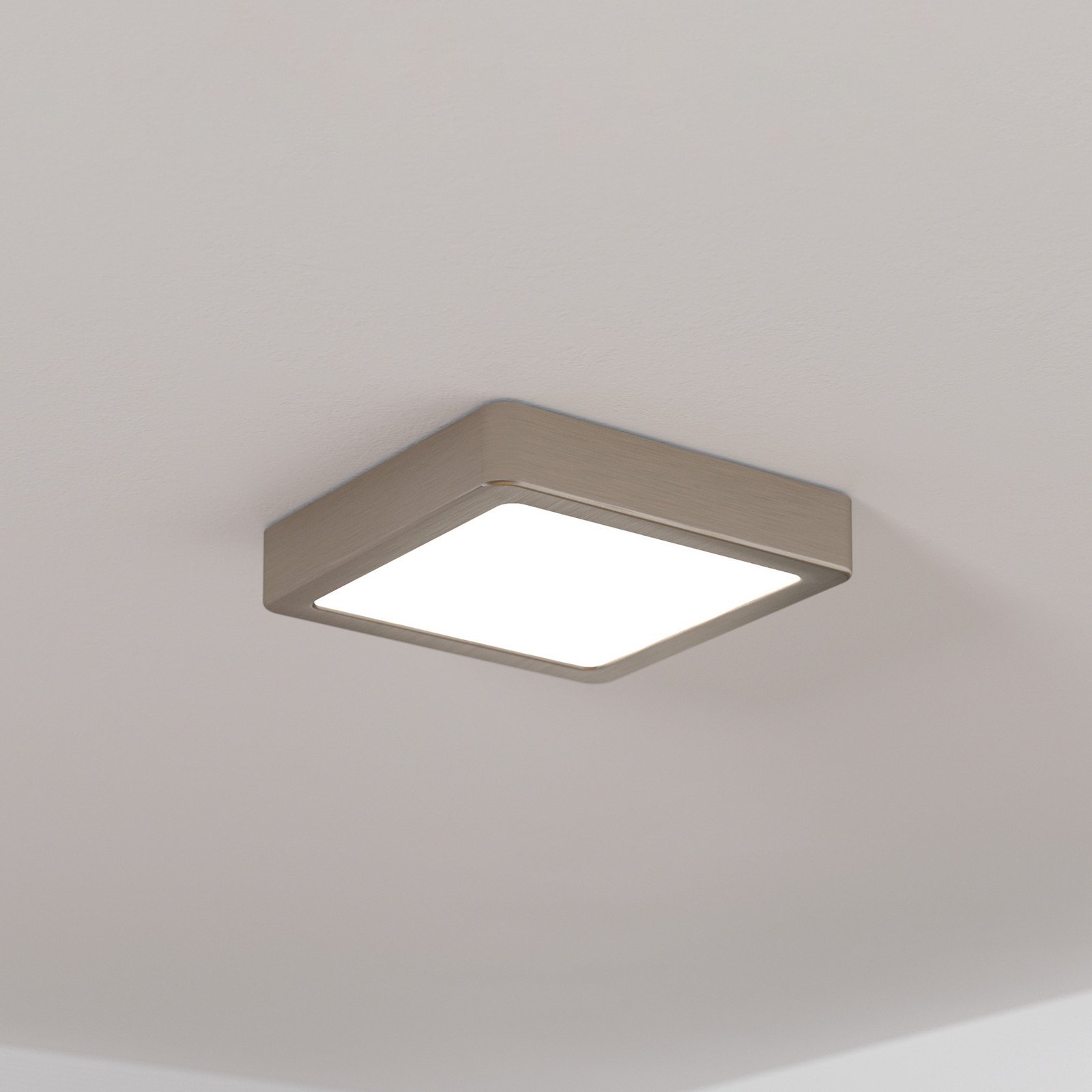 EGLO Panou cu LED montat pe suprafață Fueva 5 IP20 830 nickel 16x16cm - Camera de zi / sufragerie - modern - nichel mat alb - Metal
