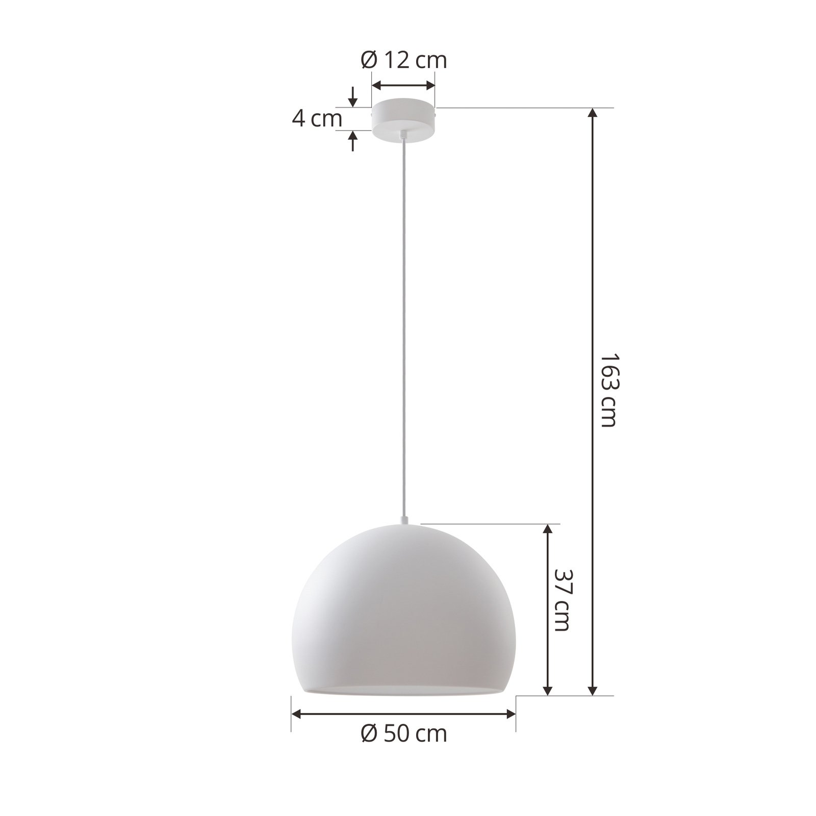 Lucande LED pendant light Lythara, white, Ø 50 cm, aluminium