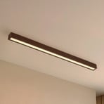Lucande LED-Deckenleuchte Emara, holz dunkel, Eiche, dimmbar