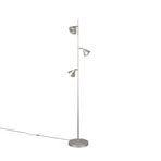 Candeeiro de pé LED Romeo, altura 150 cm, metal niquelado, 3 lâmpadas.