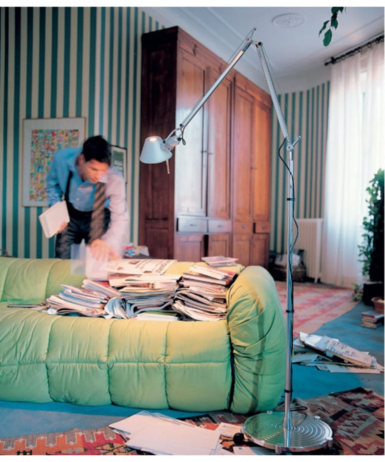 Tolomeo Gulvlampe E27 Alu Artemide - Stue - Design - Aluminium