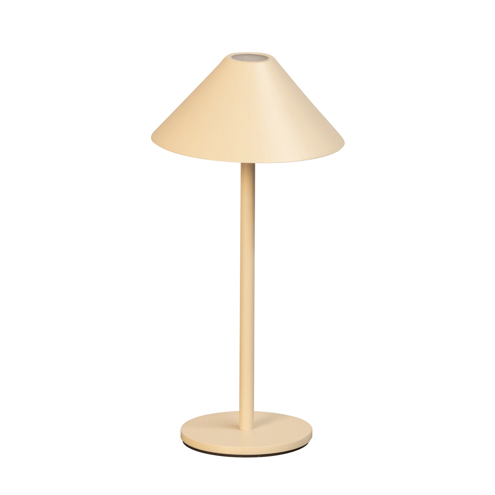 LED-Akku-Tischlampe Prato, sandfarben Höhe 25 cm Metall IP54