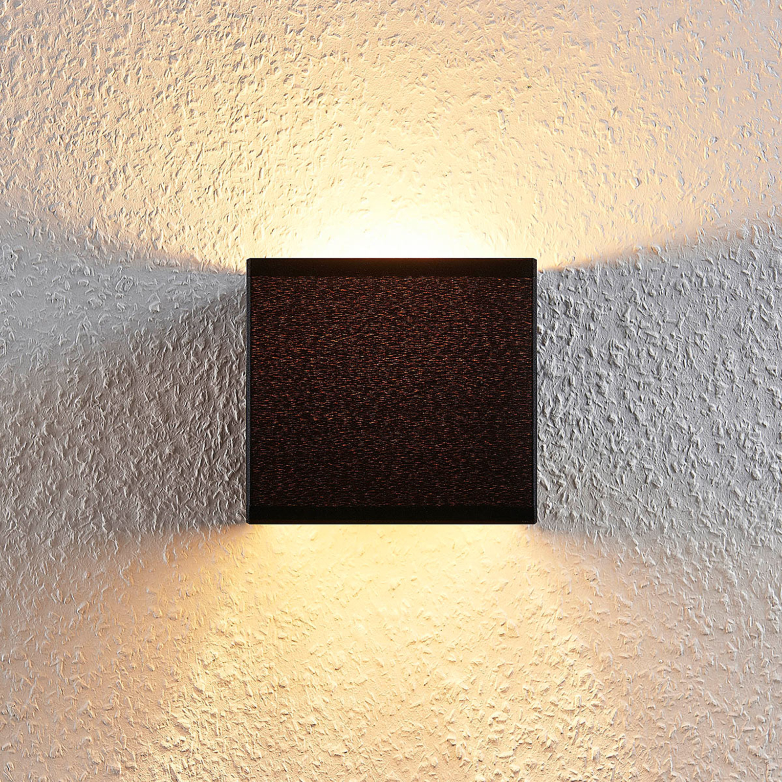 Stoff-Wandlampe Adea mit Schalter, 13 cm, schwarz