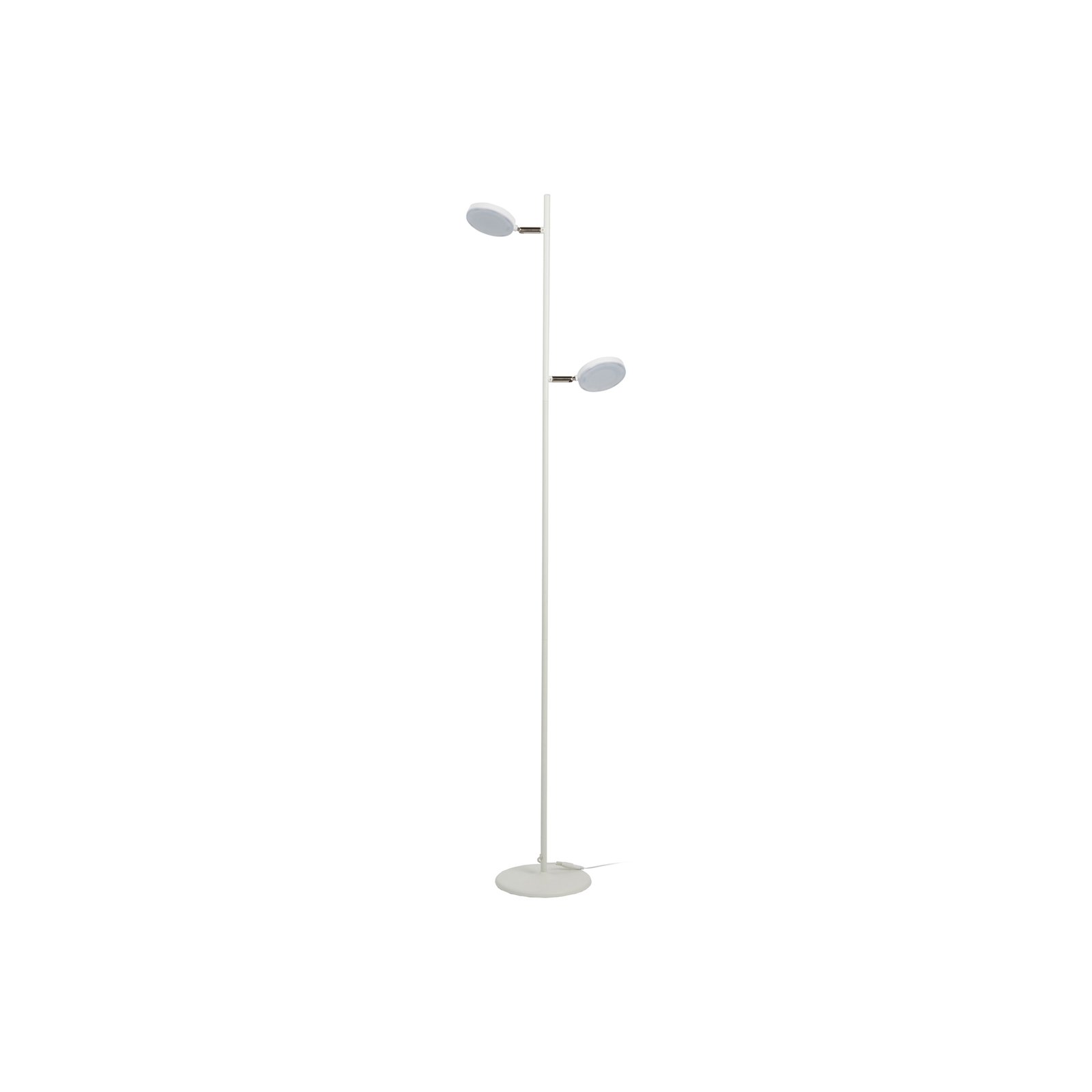Aluminor Declic LED-gulvlampe, 2 lyskilder, hvit