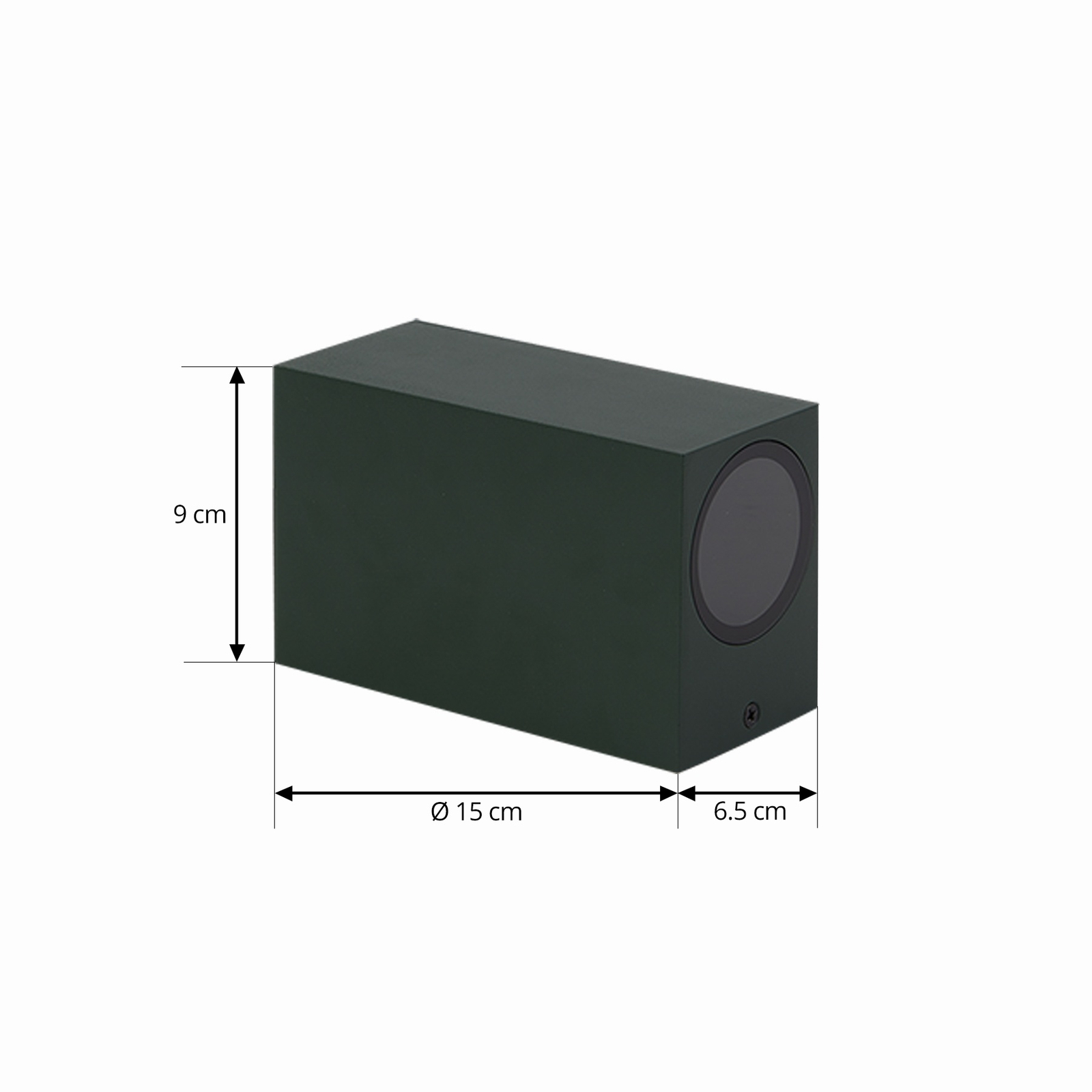 Lindby outdoor wall light Fijona, dark green, aluminium, height 15 cm