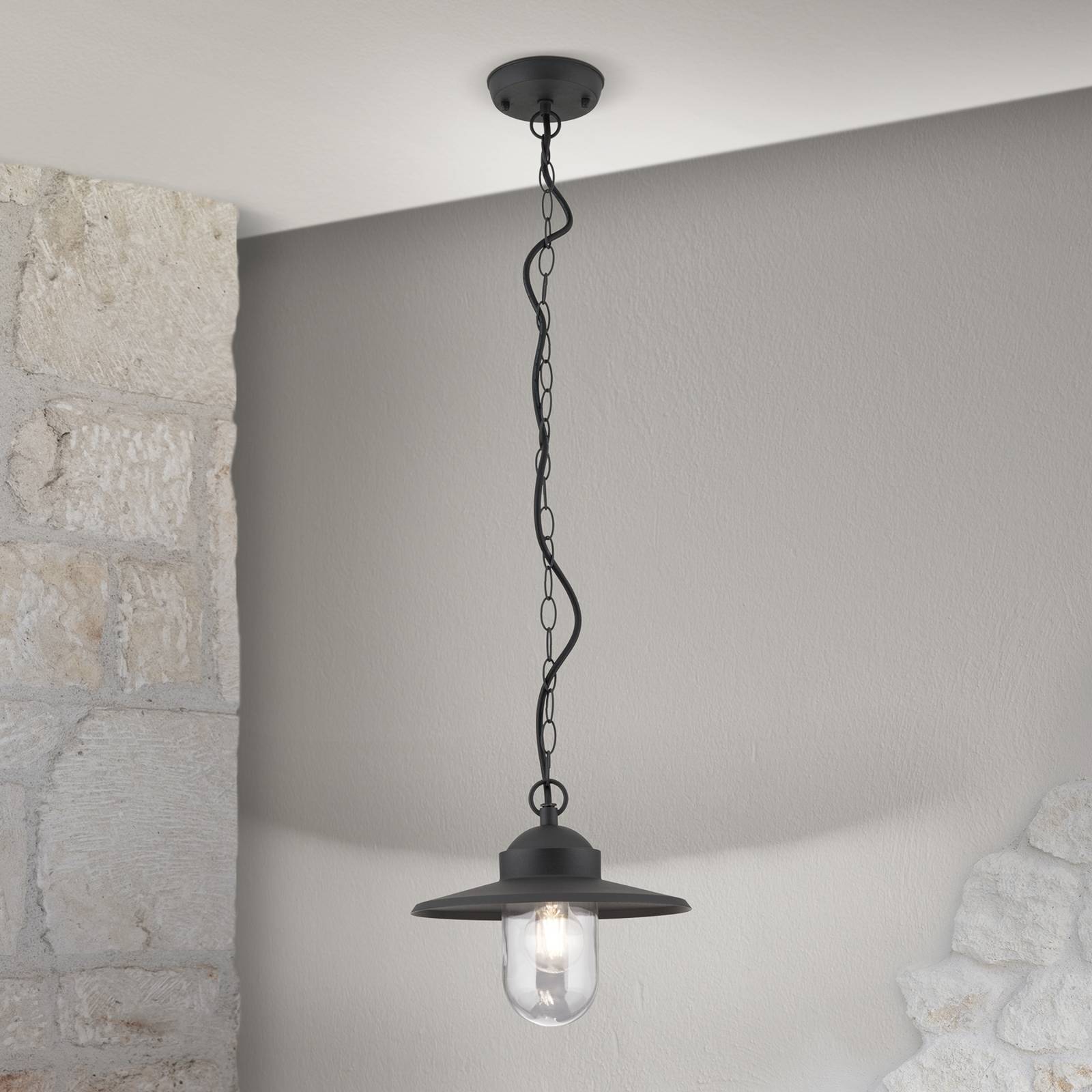 Lampa wisząca zewnętrzna Edward antracyt Ø 27,5 cm aluminium