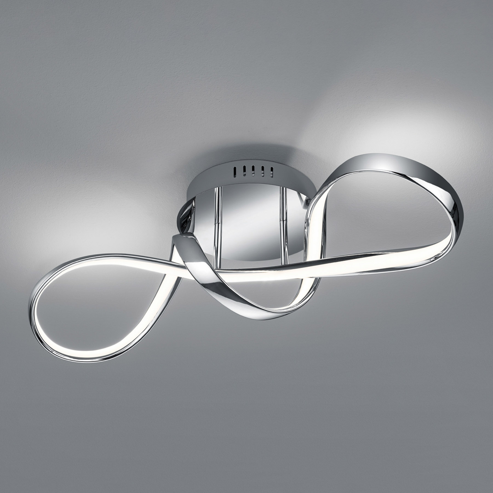 LED plafondlamp Perugia met switch-dimmer, chroom