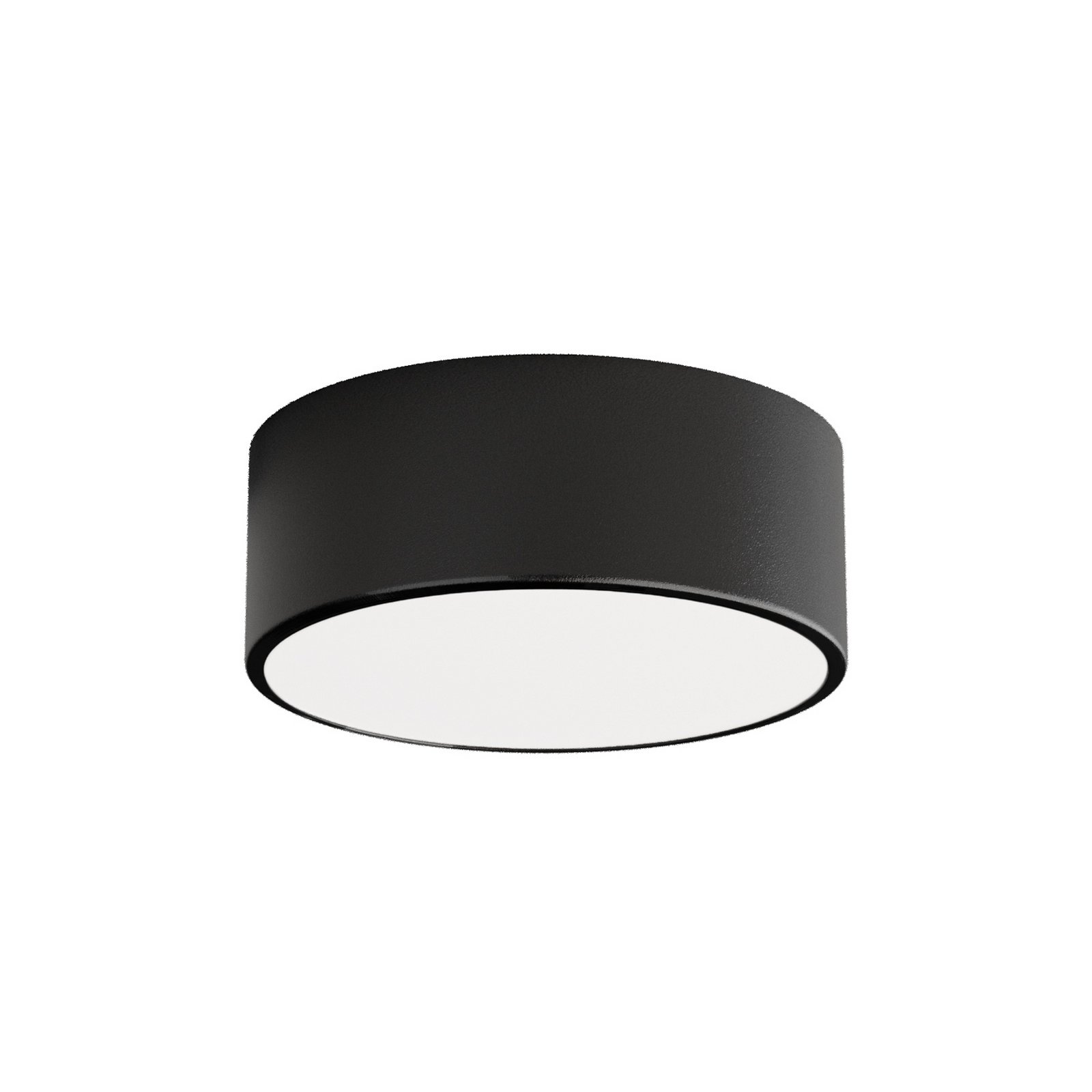 Plafonnier Cleo 200, noir, capteur, IP20, Ø 20 cm, E27