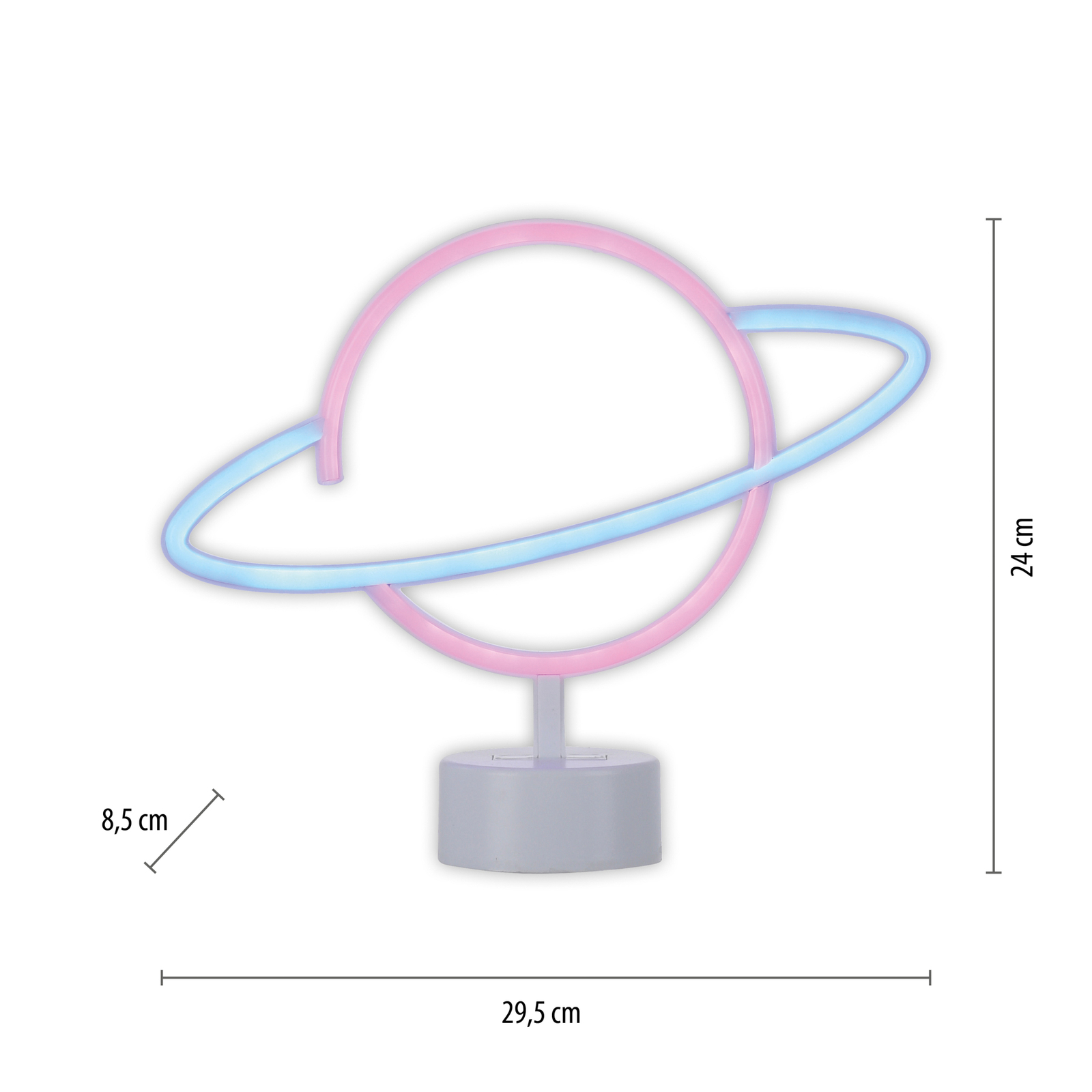 Stolová LED lampa Neon Saturn napájanie na batérie