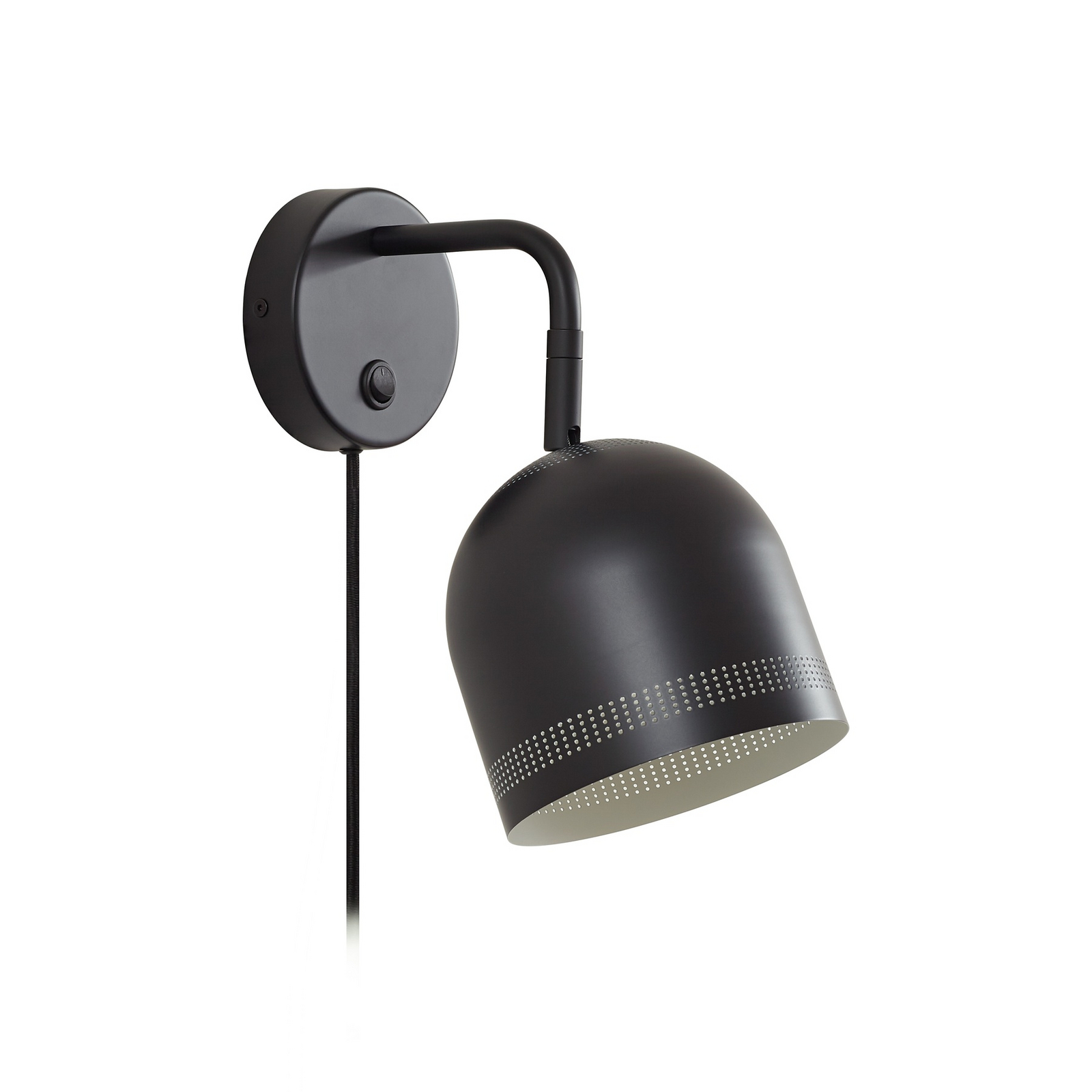 Oura væglampe, sort, stik, justerbar, jern - Nola