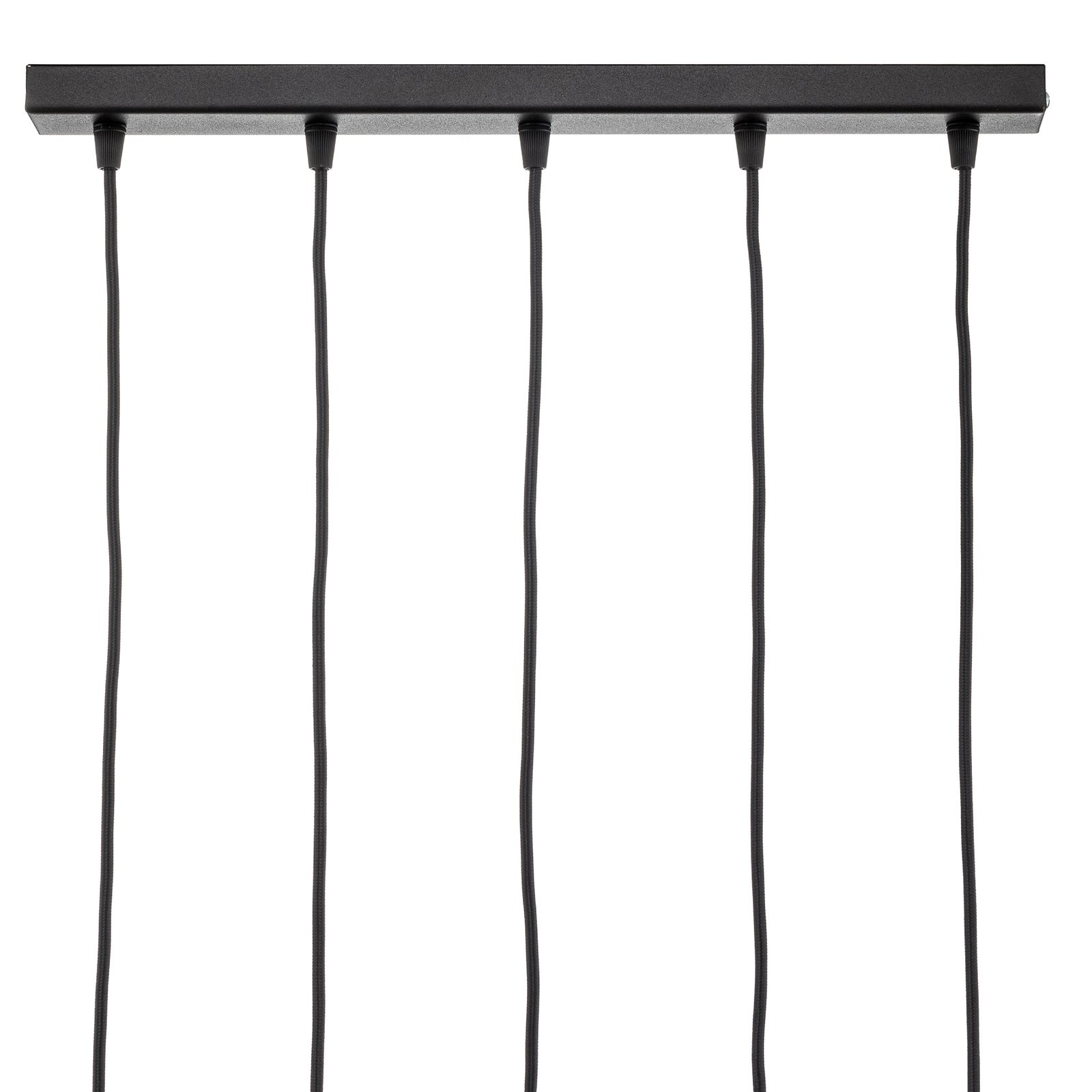 Thin hanglamp, zwart, 5-lamps, linear