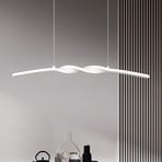 LED-Pendelleuchte Ginko, weiß matt, Metall, Länge 79 cm