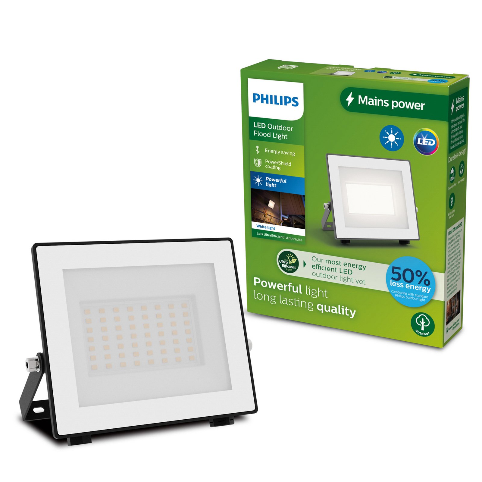 Philips LED-Außenstrahler Lois UE flood, 14 W, 3.000 K, IP65