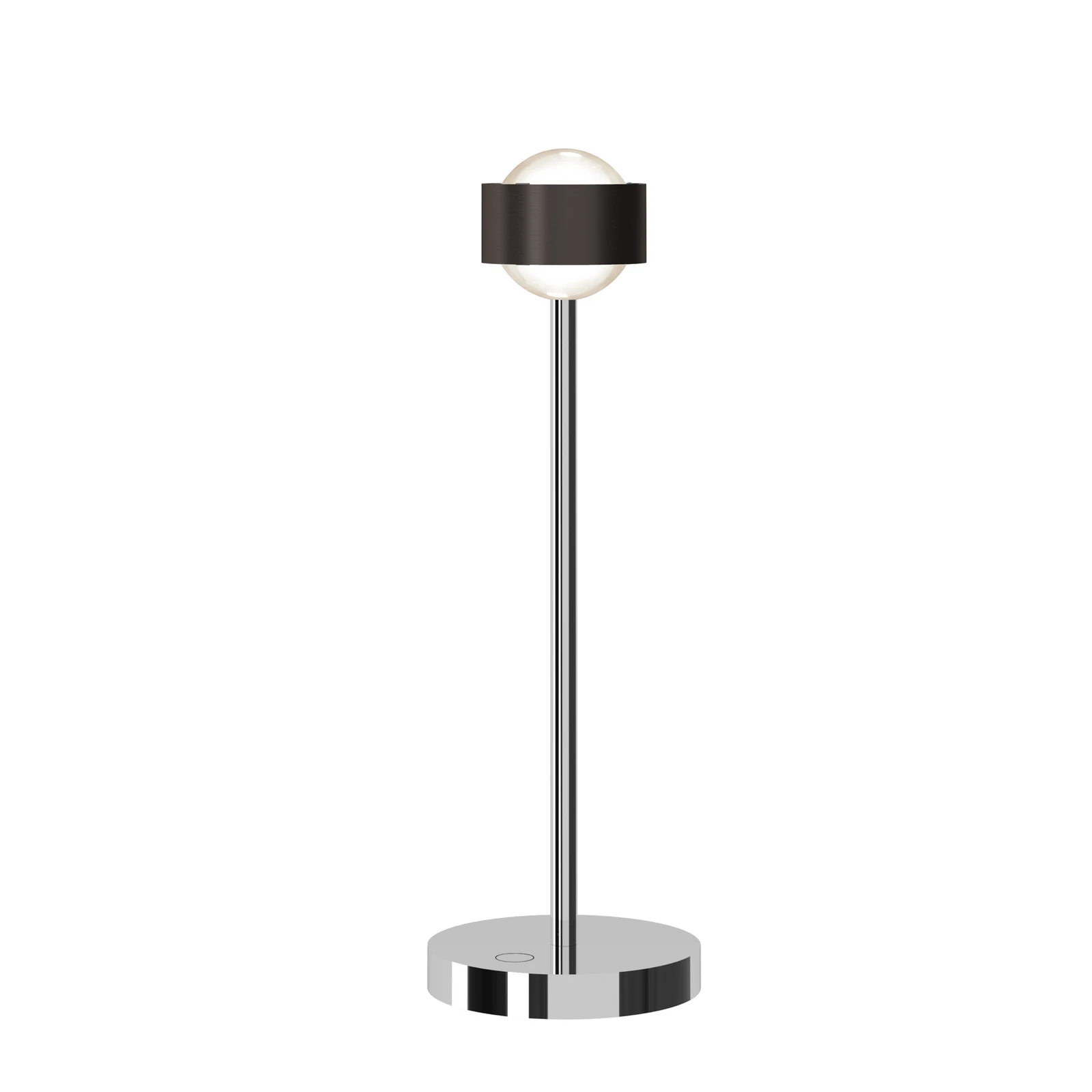 Puk! 80 Eye Table LED, lentes mate, marrón/cromo
