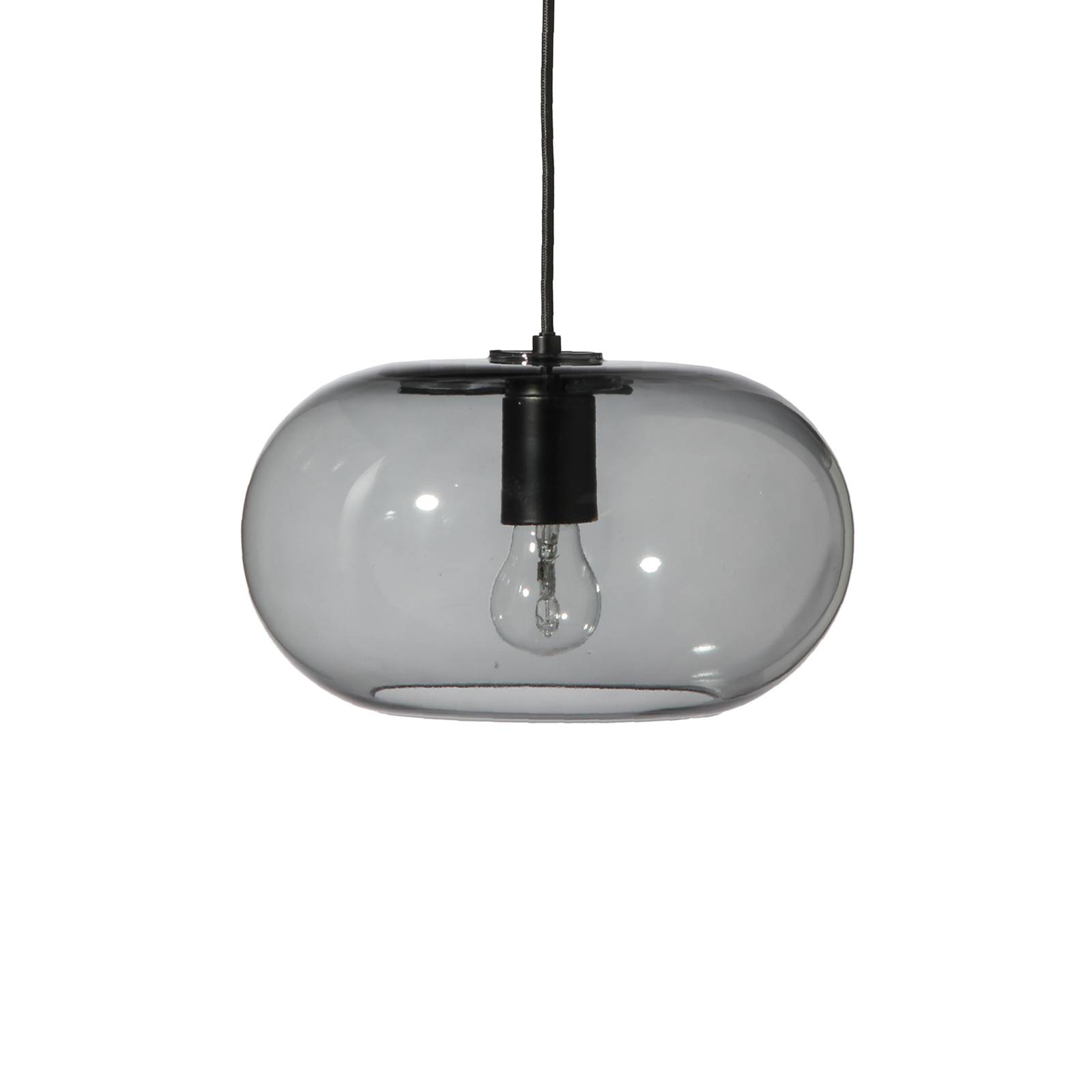 Frandsen Kobe pendellampa rökglas munblåst