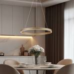 Lucande Smart LED pendant light Yonam, gold, 1-bulb, Tuya