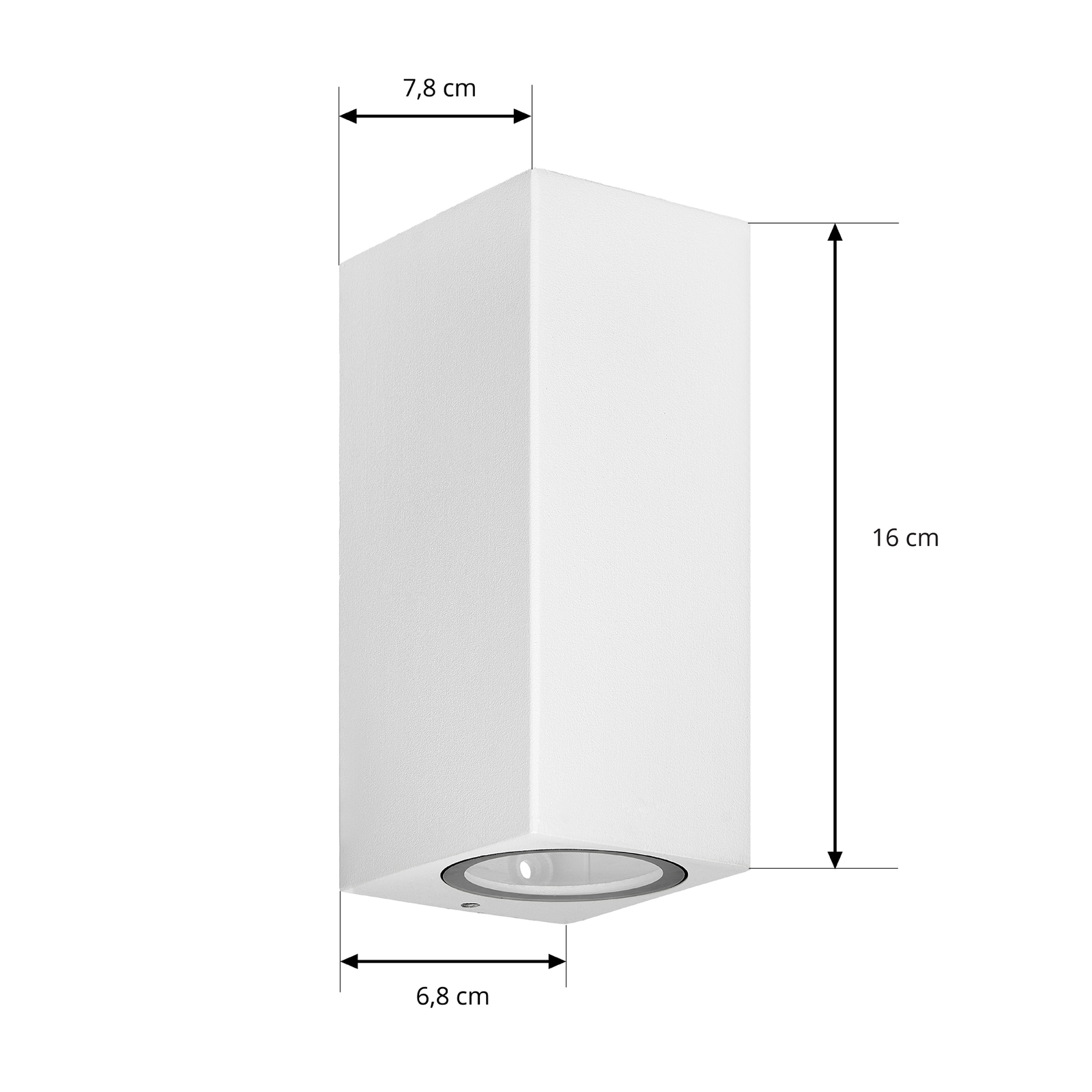 Prios vanjska zidna svjetiljka Tetje, bijela, kvadratna, 16 cm