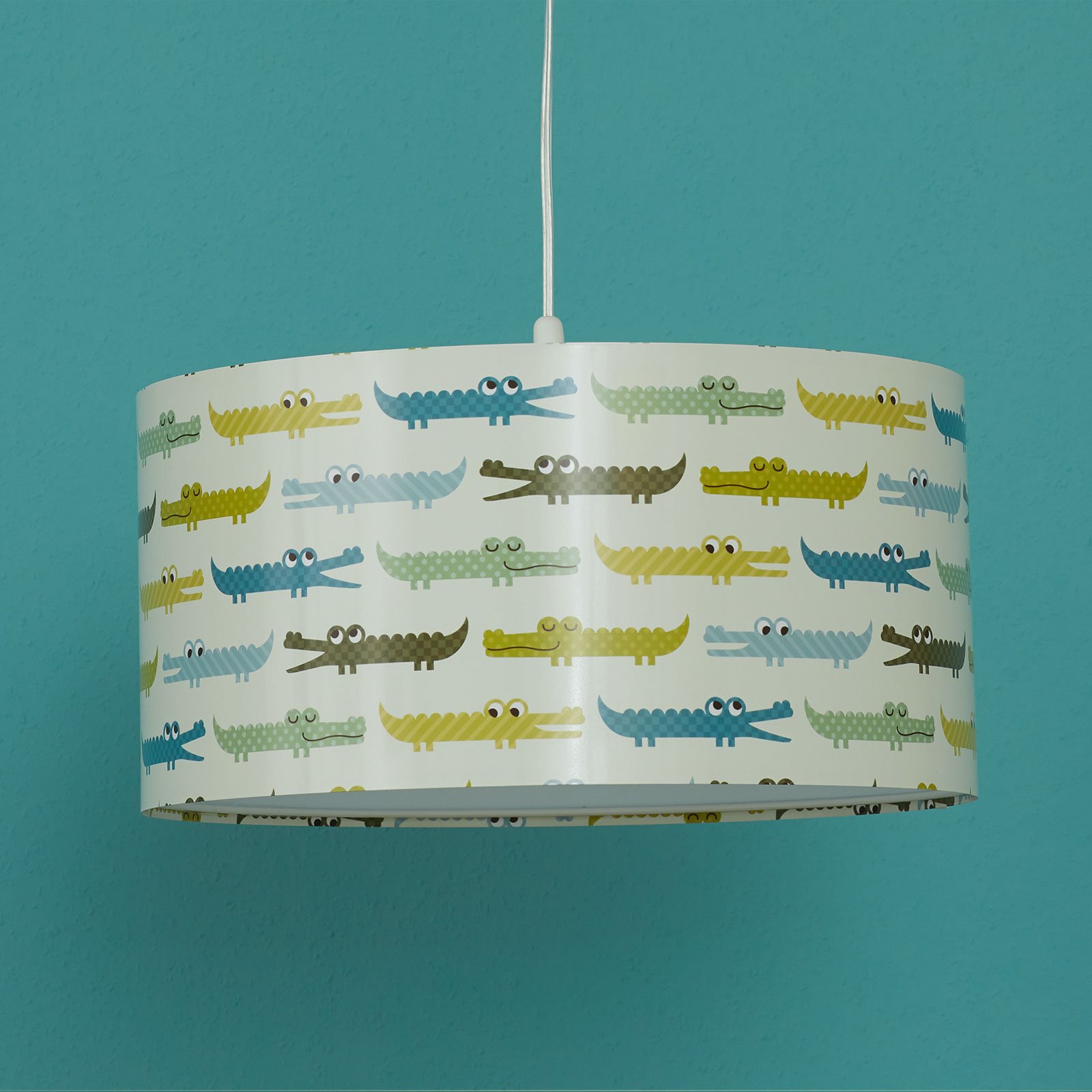 Children's hanging light Kroko with colourful motif