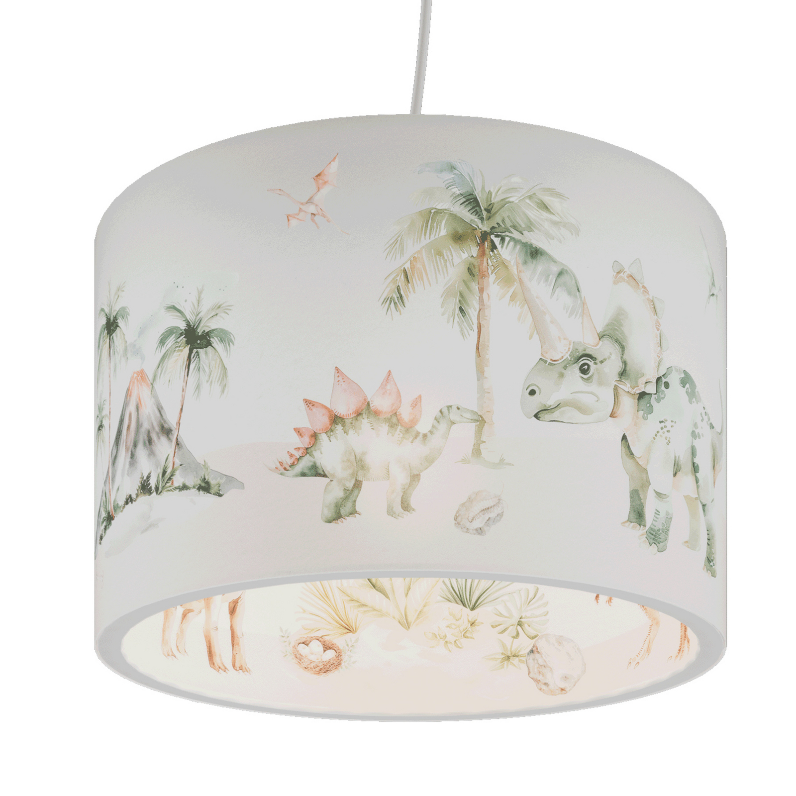 Lampada a sospensione Jurassic, bianca/colorata, Ø 38 cm, plastica Lampada a sospensione Jurassic, bianca/colorata, Ø 38 cm, plastica