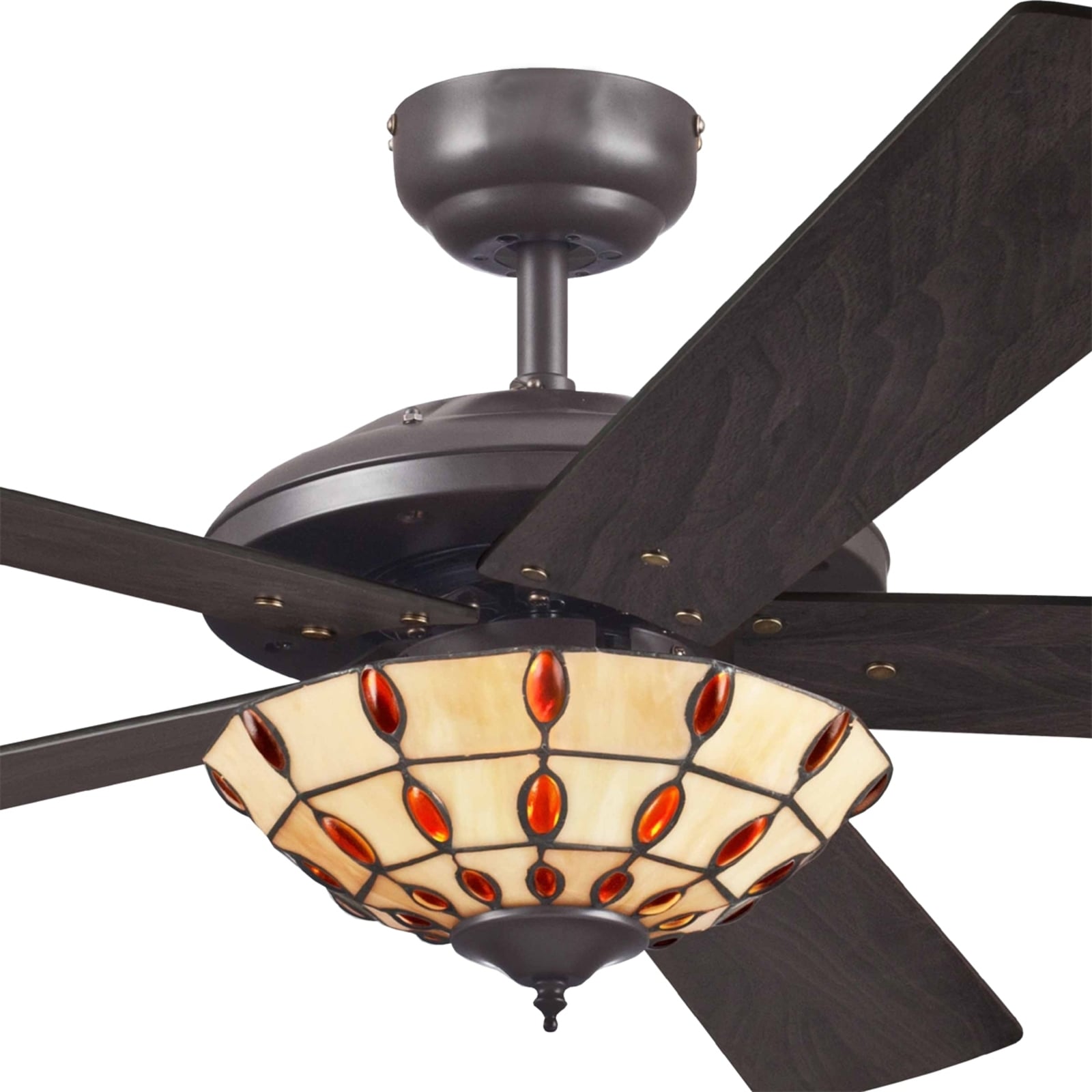 Ventilateur de plafond Comet T avec luminaire Tiffany - Westinghouse Ventilateur de plafond Comet T avec luminaire Tiffany - Westinghouse