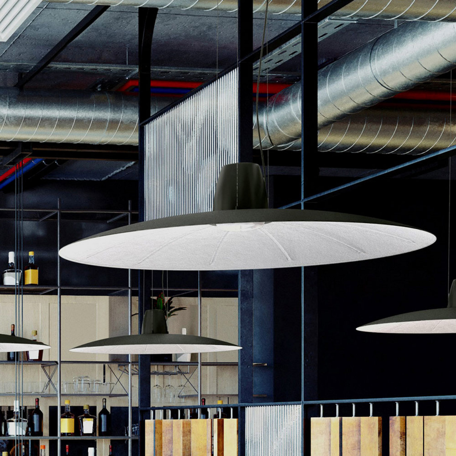 Martinelli Luce Lent lampă suspendată LED gri - Camera de zi / sufragerie - design - Metal