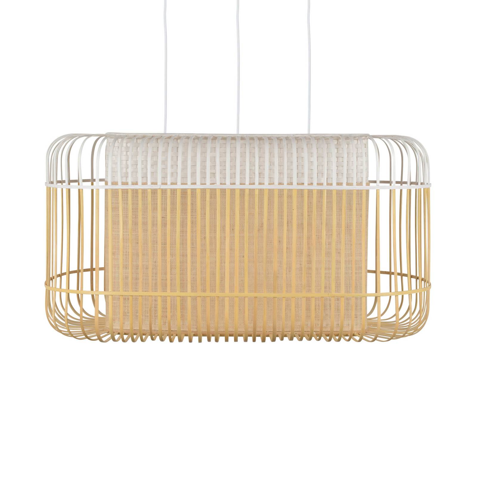 Image of Forestier Bamboo oval XL Suspension blanche/naturelle 3700663920390