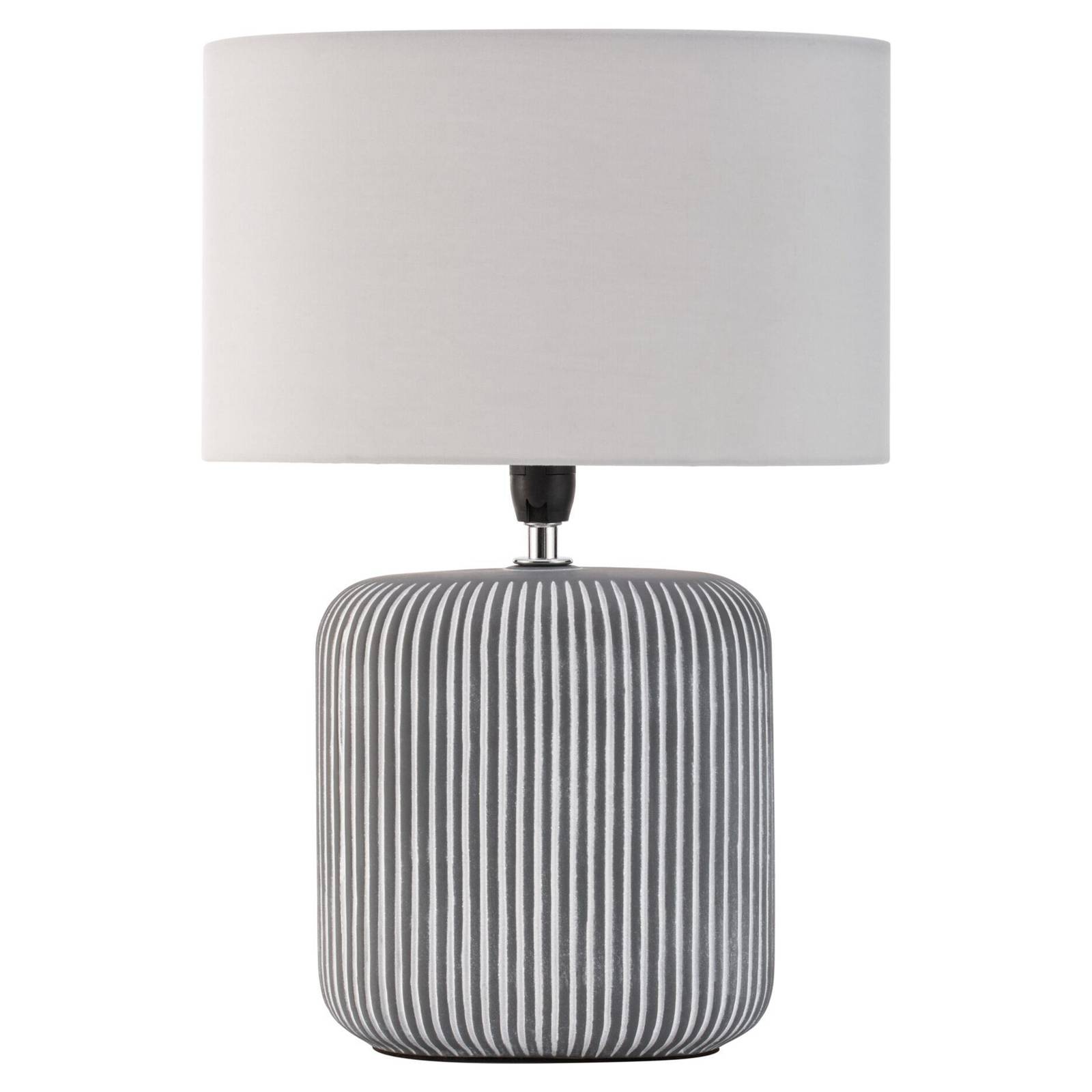Pauleen Pure Shine, ceramic base, fabric lampshade, for Living / Dining Room, ceramic, fabric, E14, 20 W, W: 26.5 cm, H: 37.5 cm