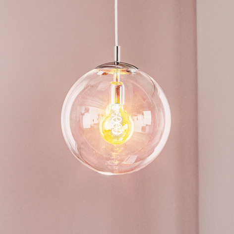 562 hanging light, clear glass, chrome cap/canopy
