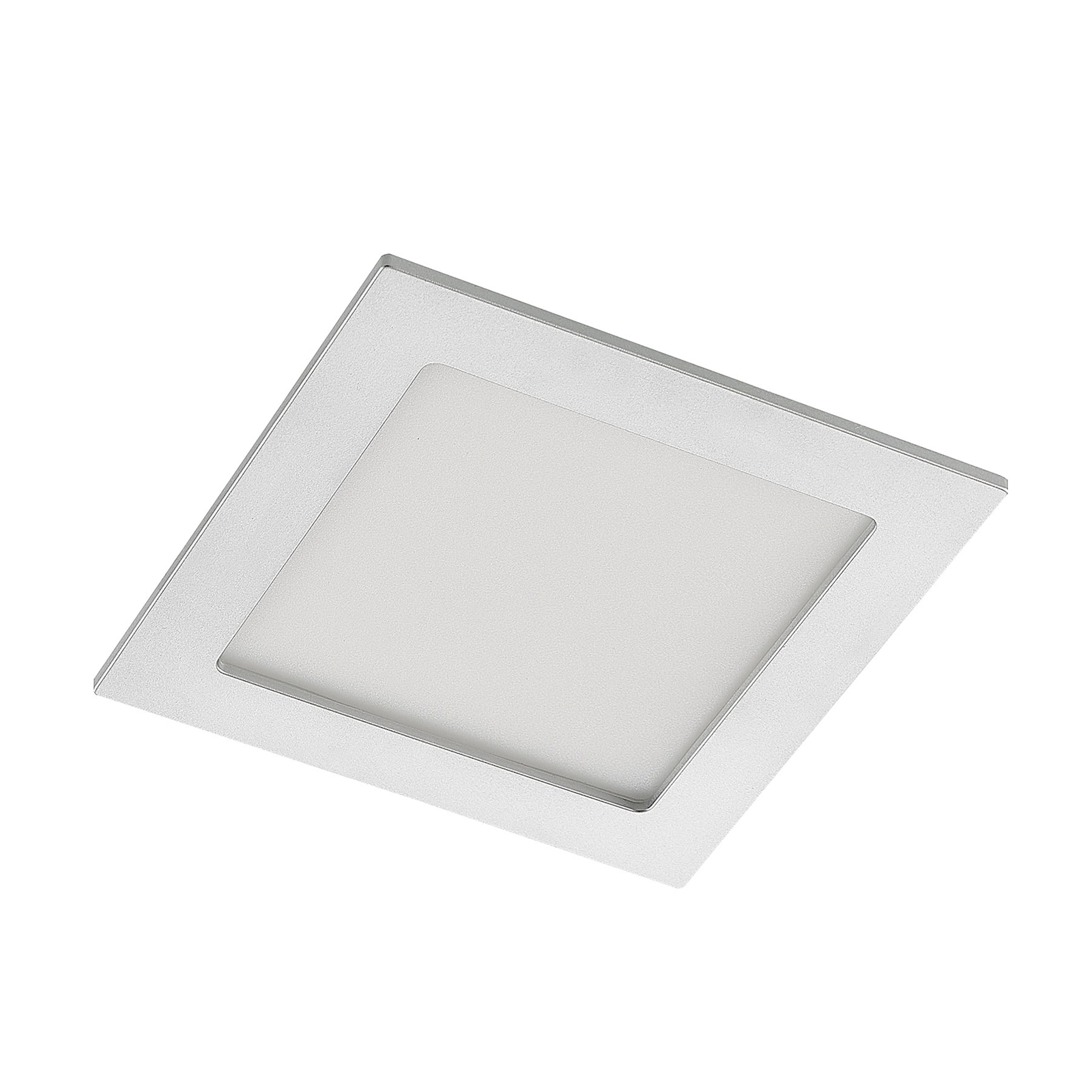 Prios LED-Einbaulampe Helina, silber, 16,5 cm, dimmbar