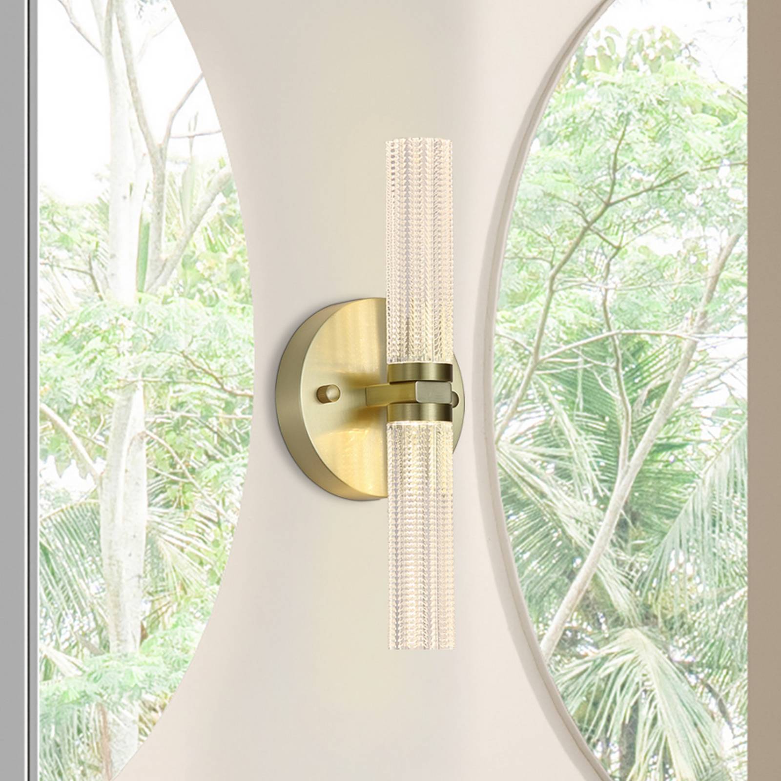 LED-Bad-Wandlampe Aberdeen, Höhe 34 cm, messingfarben 2-flg. günstig online kaufen