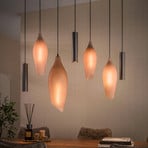 Pendelleuchte Cocoon, braun gefrostet, Glas, 7-flg. E27/GU10