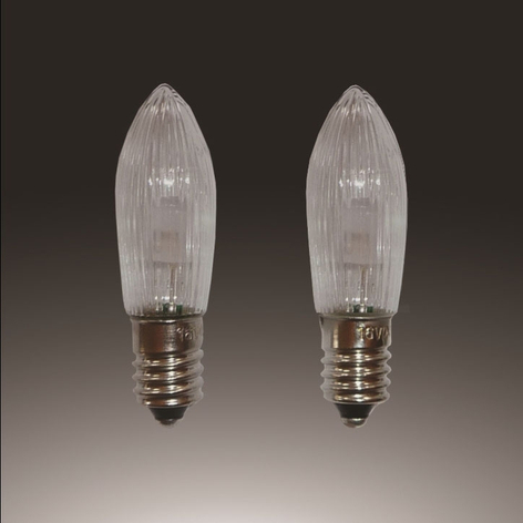 E10 0,1W 12V LED reservlampor 3dels pack ljusform