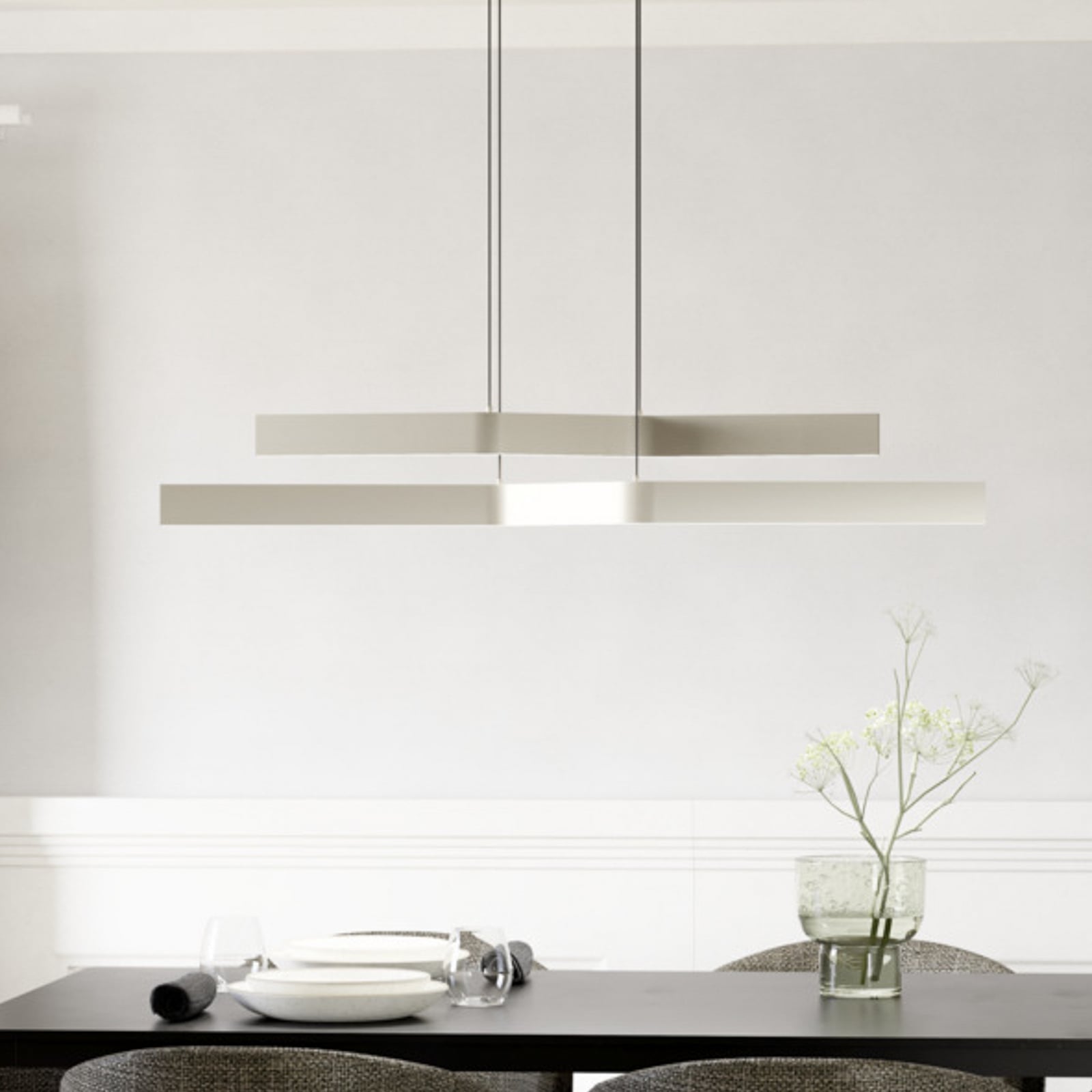 Candeeiro suspenso LED EGLO PLAYITAS, níquel, 120 cm, 2 lâmpadas, CCT