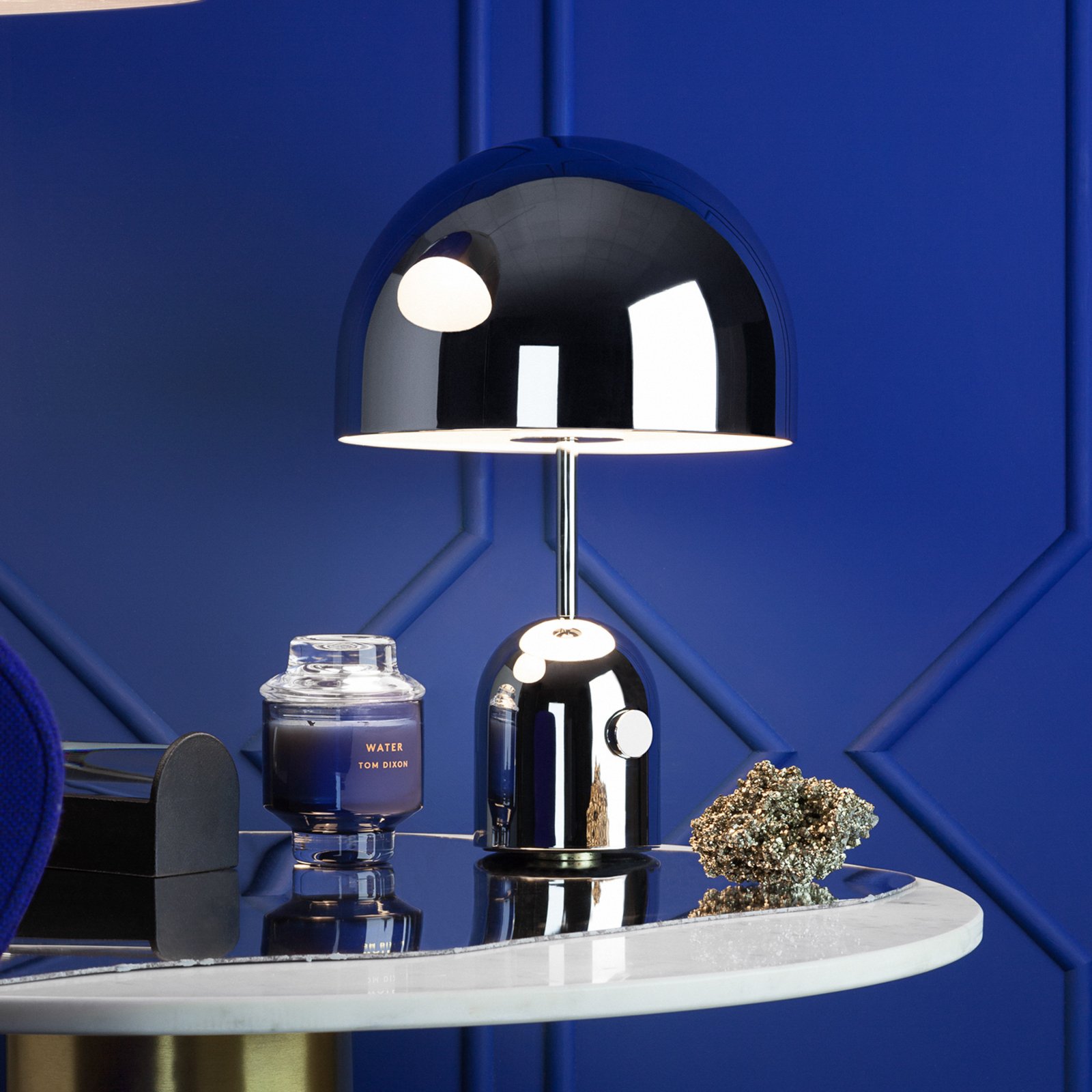 Tom Dixon LED table lamp Bell, silver-coloured, height 43 cm