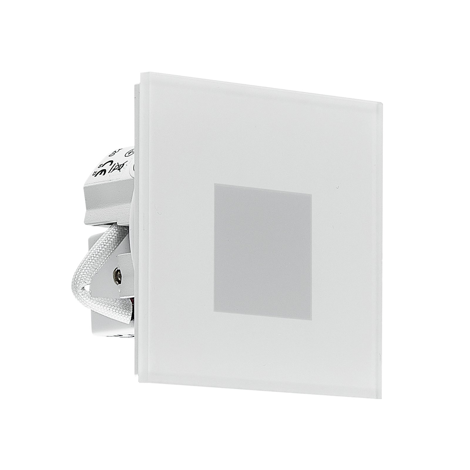 Molto Luce LED recessed light Wall R68 Glass SQ, white, aluminium, CCT